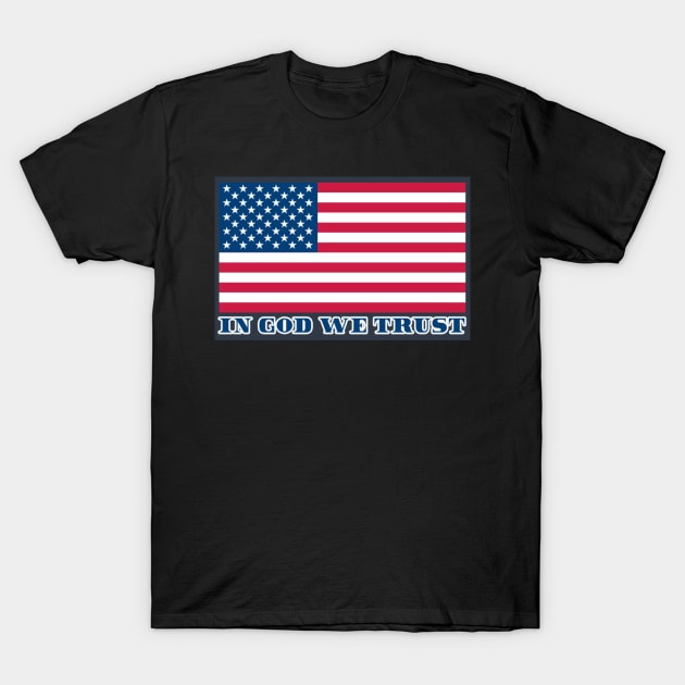 USA Flag - In God We Trust T-Shirt by  The best hard hat stickers 